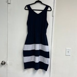 Love Chelsey Striped navy blue and white dress plus size size 3x fits 2X